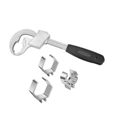 Imagem de Kit de ferramentas universais de desmontagem e montagem de porcas de tubo com chave ajustável abertura de 27-80 mm e mandris hexagonais e redondos de 3,5/4 cm