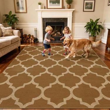 Imagem de Tapete de juta fácil marroquino lavável, 12 x 18 cm, cáqui, neutro, boho, ambientes externos, quintal, casa de fazenda, tapetes grandes, tecido ultrafino, antiderrapante, para sala de estar, quarto