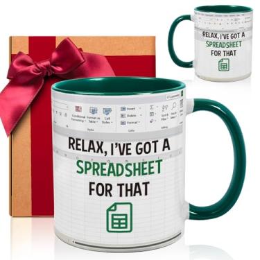 Imagem de Caneca engraçada para presente de contador, Rela, I've Got a Spreadsheet For That, Gifts for Boss CPA Coworker Finance Banker - Spreadsheet Mug-Accounting Birthday Christma Gift