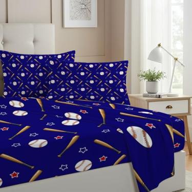 Imagem de Allenjoy Jogo de lençol com elástico, lençol de cima e 2 fronhas para homens, meninos, adolescentes, fãs e filhos, para decoração de quarto, casal