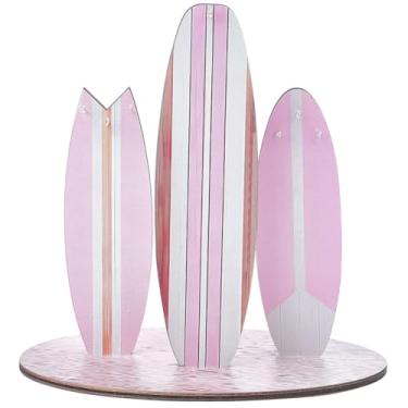 Imagem de SOFPLATE Organizador de joias, suporte para prancha de surf, suporte de joias, madeira, rosa, verão, surfe, praia, pulseira, organizador para anel, brincos, colar, decoração de quarto, decoração do