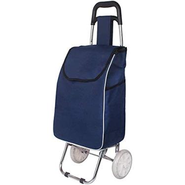 Imagem de Carrinhos de compras multifuncionais, carrinhos utilitários de armazenamento de cozinha, estrutura de aço dobrável ao ar livre, tecido Oxford impermeável, carrinho de mão com roda de cristal PU