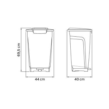 Imagem de Lixeira Tramontina T-Force Coleta Seletiva Papel em Polipropileno Azul 50 L