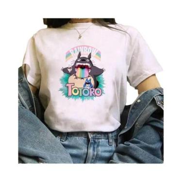 Imagem de Camiseta Feminina Harajuku Miyazaki Hayao Kawaii Totoro Studio Ghibli 