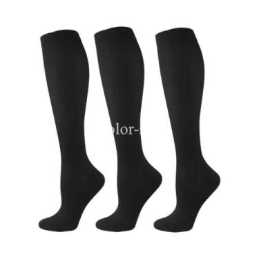 Imagem de Meias De Compressão Unissex, 3 Pares, Circulação Sanguínea, Corrida, A