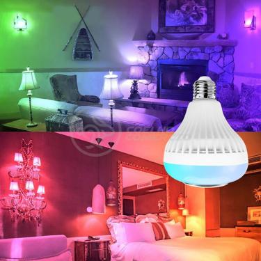Imagem de Lâmpada Led 12W E27 Rgb Colorida Com Caixa De Som