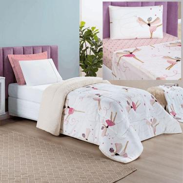 Imagem de Coordenado Edredom E Lençol Diverkids Solteiro 4 Peças - Bailarina