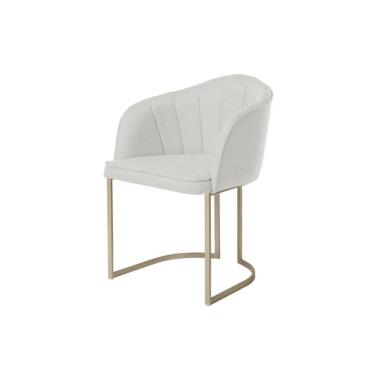 Imagem de Cadeira Beverly Champanhe Jantar Almofadada Cozinha Conforto