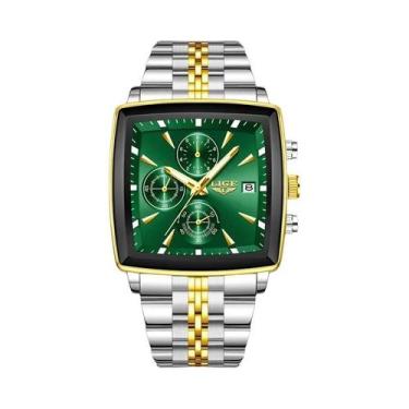 Imagem de Relógio Masculino Luxuoso Azul LIGE À Prova d'Água Em Aço Inoxidável Q