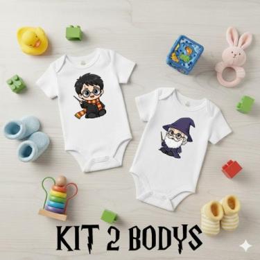 Imagem de Kit 2 Body Bebê Unissex Harry Potter Manga Curta Menino Menina Estampa