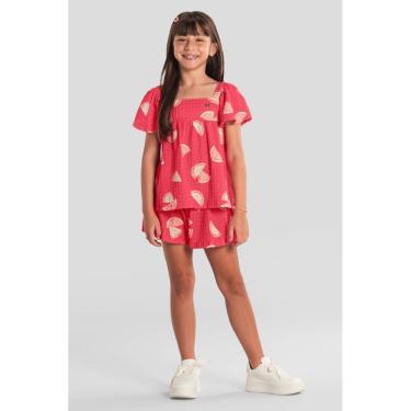 Imagem de Conjunto infantil menina em cotton quadriculado Brandili