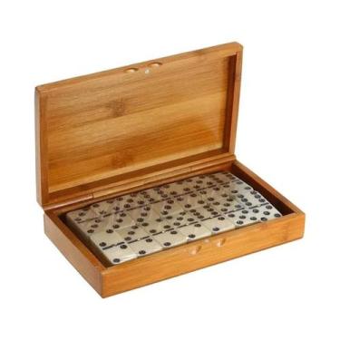 Imagem de Conjunto De Dominó Duplo Seis Com Pontos Pretos, Jogo De Tabuleiro Par