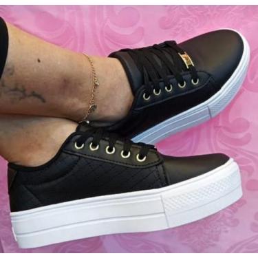 Imagem de Tênis Casual Plataforma Feminino 34 ao 39 Branco,Preto,Nude - ZALU, Pr