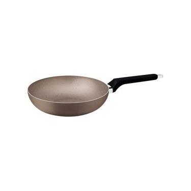 Imagem de Frigideira Funda Tramontina Milazzo 24cm Alumínio Antiaderente Starflon Max Soft-touch Amêndoa