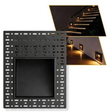 Imagem de Kit 10 Balizador Led Embutir No Frame Leue Nordecor 3w 3000k, Preto