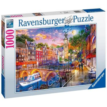 Imagem de Puzzle 1000 Peças Noite em Amsterdam Ravensburger 12000884