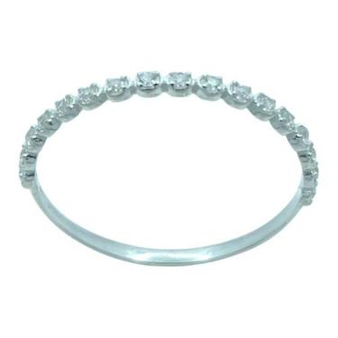 Imagem de Anel em Prata 925 Meia Aliança com Zircônias - 1,50mm - Justino Ribas,