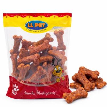 Imagem de Brinquedo mordedor petisco snack para cães prensado bacon para pet de 