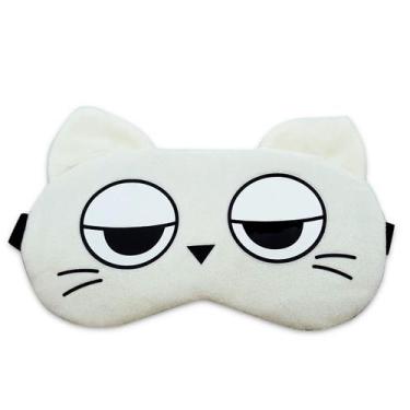 Imagem de Máscara Para Dormir Gato Branco Gel Térmico Reduz Olheiras - Flash
