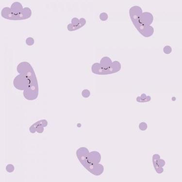Imagem de Papel De Parede Infantil Nuvem Menina Lilás - Drop de Casa
