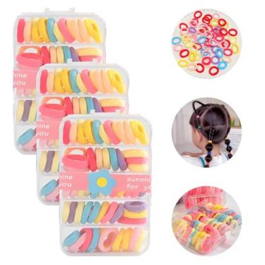 Imagem de 108 Xuxinhas De Cabelo Tons Pastéis Para Penteados Infantil - Xuxinha 