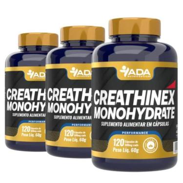 Imagem de 3x Creathinex Monohydrate Creatina Monohidratada 360 Cápsulas Academia