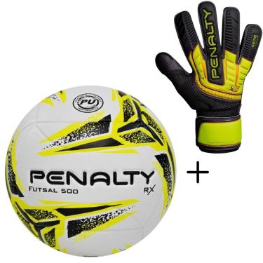 Imagem de Kit 01 Bola De Futsal Penalty RX 500 XXIII+01 Luva De Goleiro Penalty Se7e Training TAM-10-Masculino