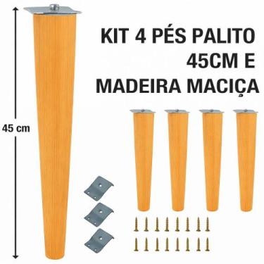 Imagem de  Kit Completo Pés Palito 45 cm Chapinhas 16 Parafusos para Fixação - P