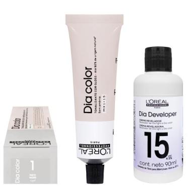 Imagem de Loreal Tonalizante Dia Color 1 Preto 60g Rev. 15 vol. - Loreal Profess