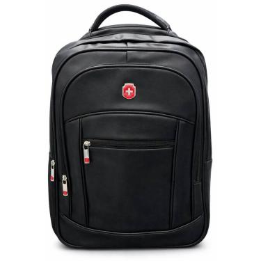 Imagem de Mochila Masculina Executiva para Trabalhar Notebook 18" Reforçada em PU - Black Snake - Swissland