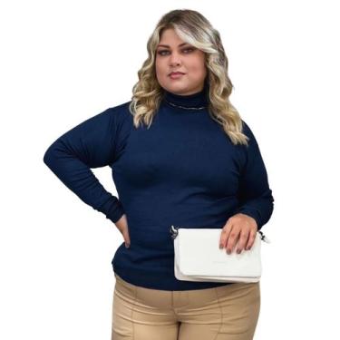 Imagem de Blusa Feminina Tricô Lã Plus Size Manga Longa Cacharrel Frio - Gip Eco