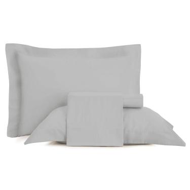 Imagem de Jogo De Cama Casal Altenburg Cetim 300 Fios Cinza