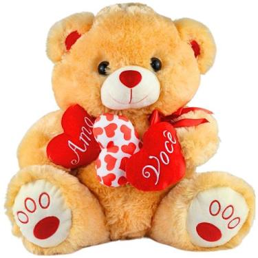 Imagem de Urso de Pelúcia Grande Amo Você Coração Namorados Amor Luxo - Fizzy, C