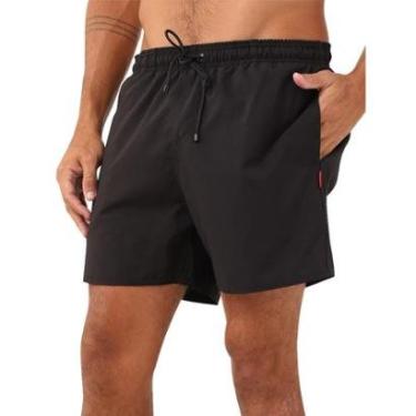 Imagem de Short Reserva D'Água Beachwear Liso Tag Lateral Preto-Masculino