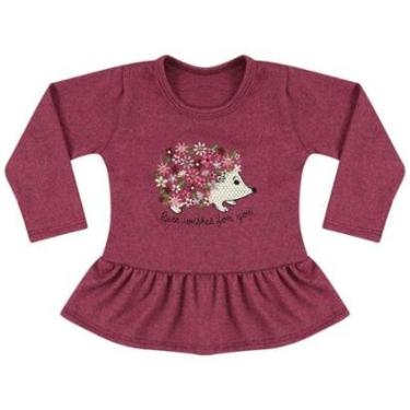 Imagem de Blusa Bebê Look Jeans c/ Babado Vinho - G - VINHO-Feminino