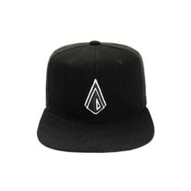 Imagem de Bone Snapback Aba Reta Preto Bordado Branco Rhs-387 Rhinosize-Unissex