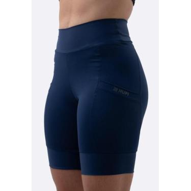Imagem de Bermuda de Compressão Feminina HUPI Run Longa Azul Marinho, Azul marin