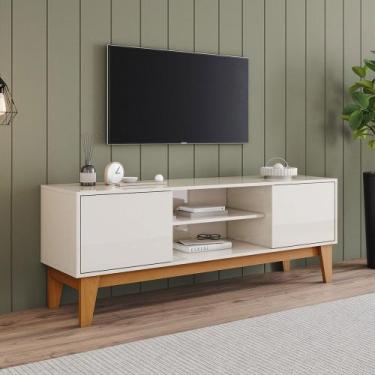 Imagem de Rack para TV Até 55 Polegadas Alure 2 Portas Cinamomo/Off White - Henn