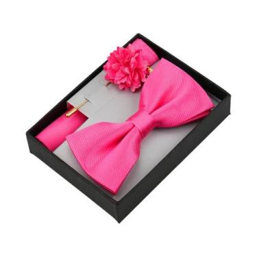 Imagem de Conjunto De Gravata Borboleta Floral Masculina Com Lenço De Bolso, Bro