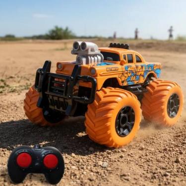 Imagem de Carro Carrinho Mini Turbo Controle remoto Total Com Luz Pil Cor:Laranj