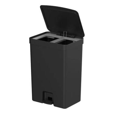 Imagem de Lixeira Cozinha Preta 30l 65x30cm Plastico - Brazil Home Living