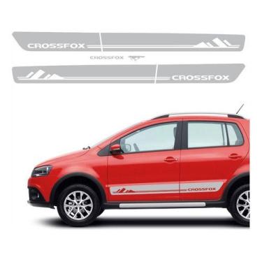 Imagem de Kit Adesivos Lateral Compatível Crossfox 2012 Vermelho R703 Cor Prata 