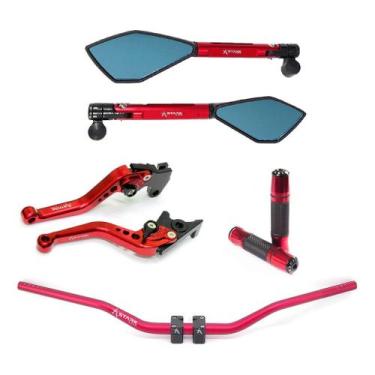 Imagem de Guidão Alto Manopla Manete Retrovisor Xt Crosser Lander - NoBrand, Ver