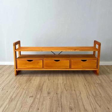 Imagem de Rack TV de Madeira Pinus Linea com 3 Gavetas Carvalho - ArtFactory Des