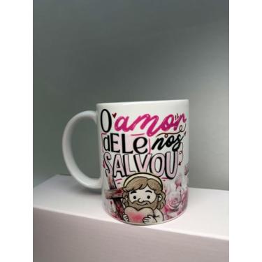 Imagem de Caneca de Porcelana Branca 325ml Páscoa Presente COR:BRANCOESTAMAPA:AM