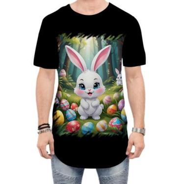 Imagem de Camiseta Longline Coelhinho da Páscoa Traço Infantil 23 - Kasubeck Sto