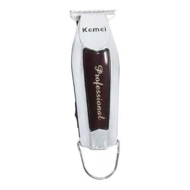 Imagem de Máquina Barbear Cortar Cabelo Aparador De Pelo Kemei Prateado 110v 220
