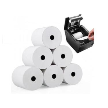 Imagem de Caixa com 60 Bobinas Térmicas 53x30 Branca Pdv Cupom Fiscal Senhas 48G