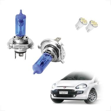 Imagem de Kit de Lâmpadas Halógenas Super Branca Farol Alto e Baixo H4 para Punt