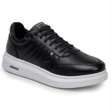Imagem de Tênis Masculino Couro Legitimo Casual Detalhado-Masculino